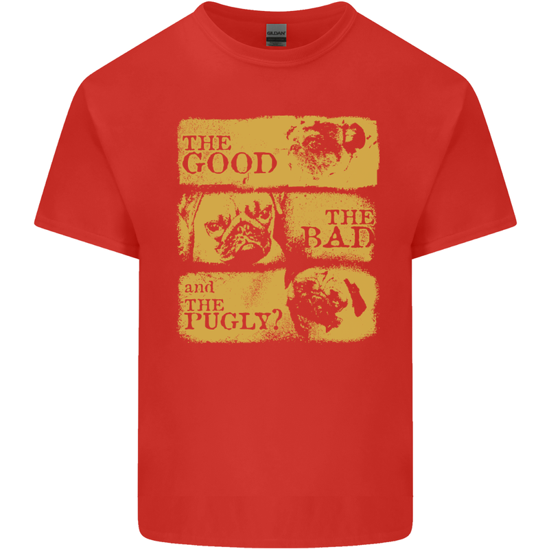 The Good the Bad the Pugly Funny Pug Mens Cotton T-Shirt Tee Top Red