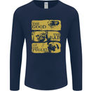 The Good the Bad the Pugly Funny Pug Mens Long Sleeve T-Shirt Navy Blue