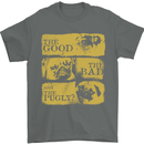 The Good the Bad the Pugly Funny Pug Mens T-Shirt Cotton Gildan Charcoal