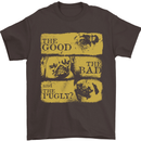The Good the Bad the Pugly Funny Pug Mens T-Shirt Cotton Gildan Dark Chocolate