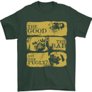 The Good the Bad the Pugly Funny Pug Mens T-Shirt Cotton Gildan Forest Green