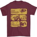 The Good the Bad the Pugly Funny Pug Mens T-Shirt Cotton Gildan Maroon