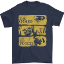 The Good the Bad the Pugly Funny Pug Mens T-Shirt Cotton Gildan Navy Blue