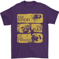 The Good the Bad the Pugly Funny Pug Mens T-Shirt Cotton Gildan Purple
