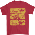 The Good the Bad the Pugly Funny Pug Mens T-Shirt Cotton Gildan Red
