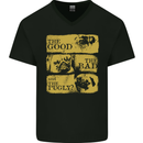 The Good the Bad the Pugly Funny Pug Mens V-Neck Cotton T-Shirt Black