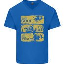The Good the Bad the Pugly Funny Pug Mens V-Neck Cotton T-Shirt Royal Blue