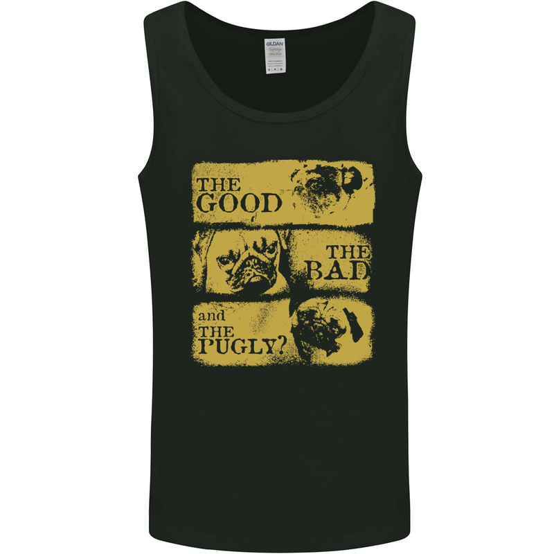 The Good the Bad the Pugly Funny Pug Mens Vest Tank Top Black