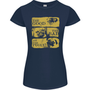 The Good the Bad the Pugly Funny Pug Womens Petite Cut T-Shirt Navy Blue