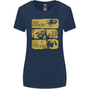 The Good the Bad the Pugly Funny Pug Womens Wider Cut T-Shirt Navy Blue