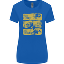The Good the Bad the Pugly Funny Pug Womens Wider Cut T-Shirt Royal Blue