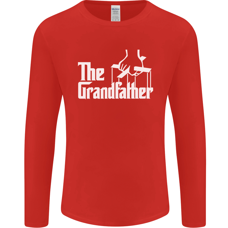 The Grandfather Grandad Grandparent's Day Mens Long Sleeve T-Shirt Red