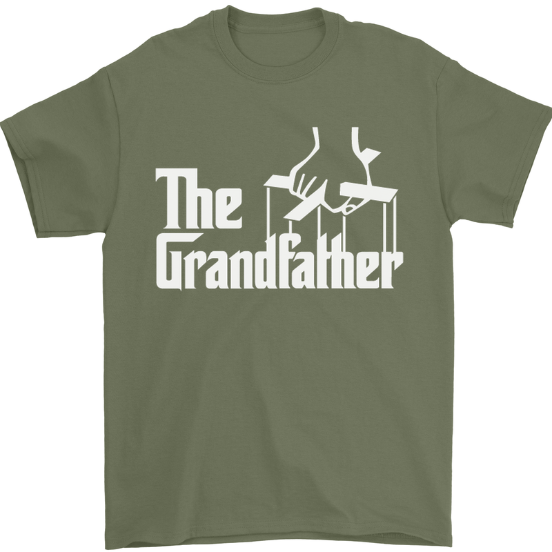 The Grandfather Grandad Grandparent's Day Mens T-Shirt Cotton Gildan Military Green