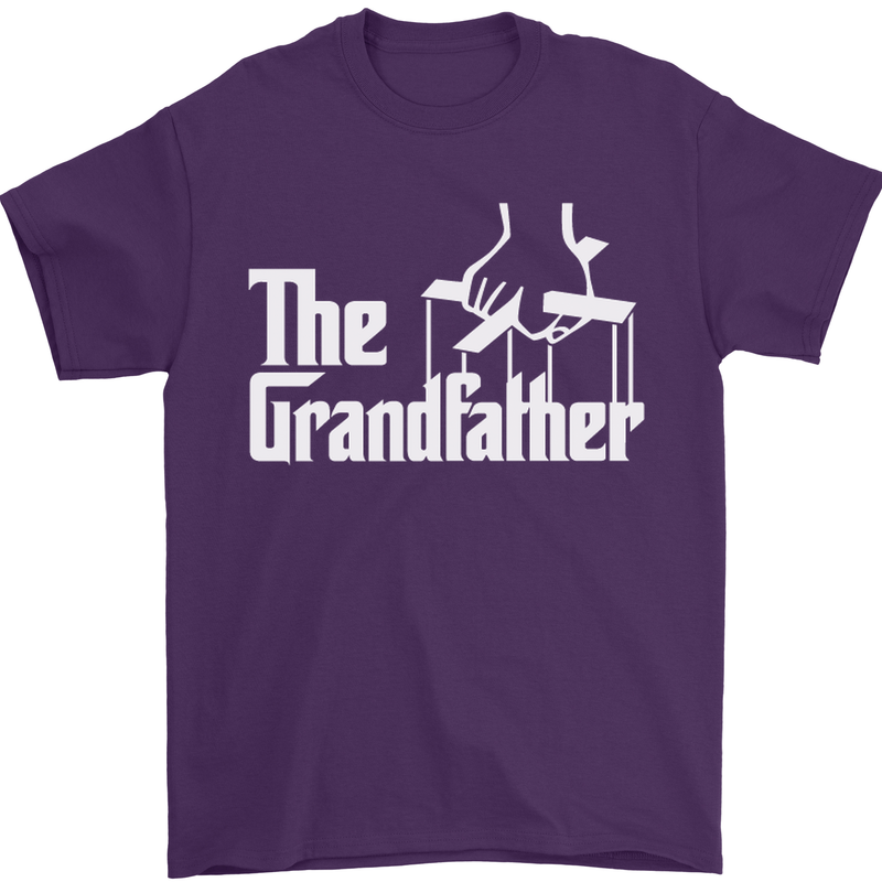 The Grandfather Grandad Grandparent's Day Mens T-Shirt Cotton Gildan Purple