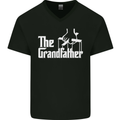 The Grandfather Grandad Grandparent's Day Mens V-Neck Cotton T-Shirt Black