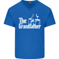 The Grandfather Grandad Grandparent's Day Mens V-Neck Cotton T-Shirt Royal Blue