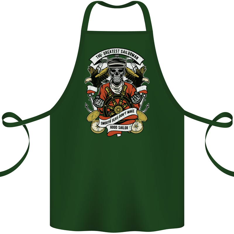 The Greatest Sailorman Sailing Sailor Cotton Apron 100% Organic Forest Green