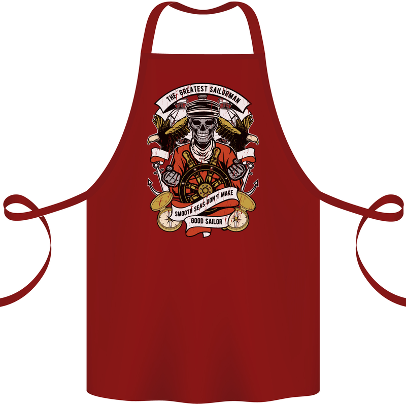 The Greatest Sailorman Sailing Sailor Cotton Apron 100% Organic Maroon