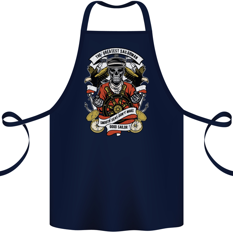 The Greatest Sailorman Sailing Sailor Cotton Apron 100% Organic Navy Blue