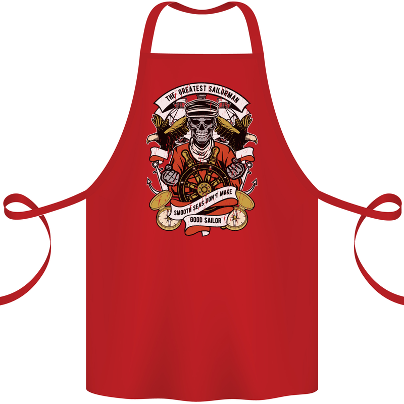 The Greatest Sailorman Sailing Sailor Cotton Apron 100% Organic Red