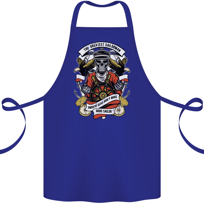 The Greatest Sailorman Sailing Sailor Cotton Apron 100% Organic Royal Blue