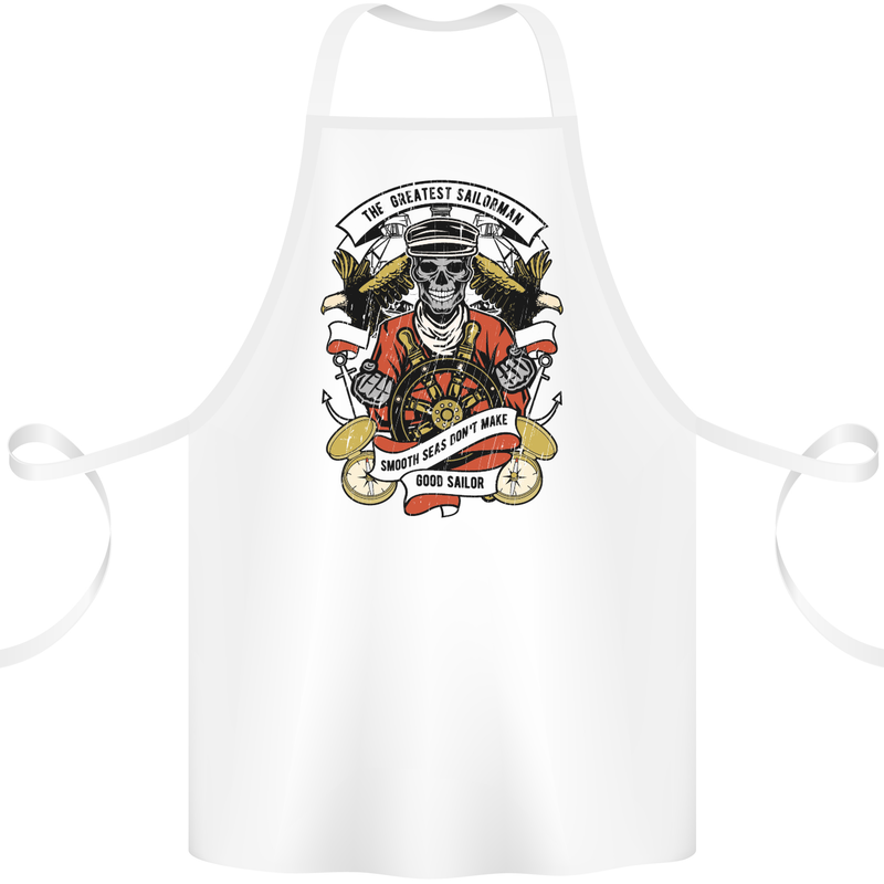 The Greatest Sailorman Sailing Sailor Cotton Apron 100% Organic White