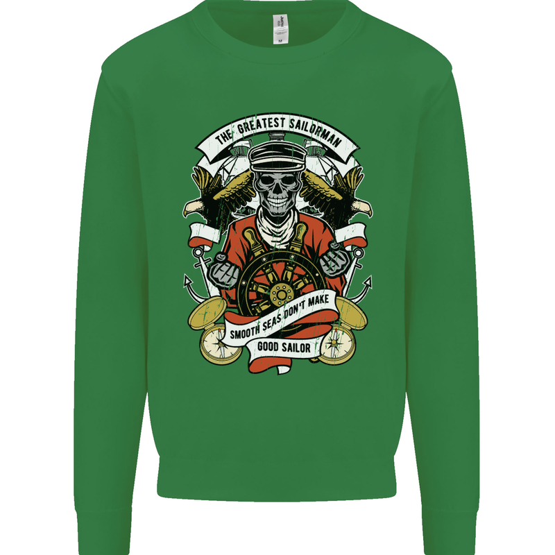 The Greatest Sailorman Sailing Sailor Kids Sweatshirt Jumper Irish Green