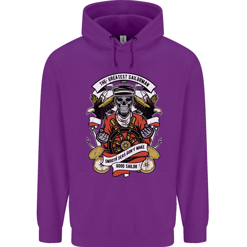 The Greatest Sailorman Sailing Sailor Mens 80% Cotton Hoodie Purple