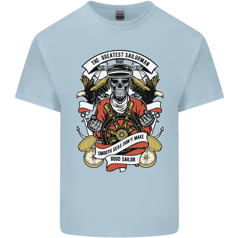 The Greatest Sailorman Sailing Sailor Mens Cotton T-Shirt Tee Top Light Blue