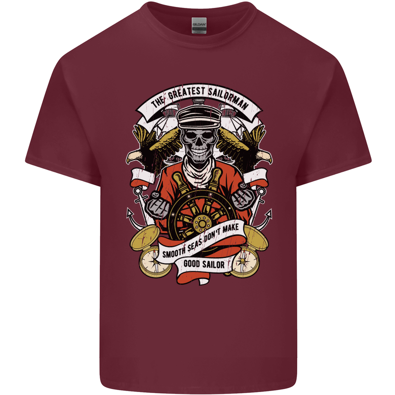 The Greatest Sailorman Sailing Sailor Mens Cotton T-Shirt Tee Top Maroon