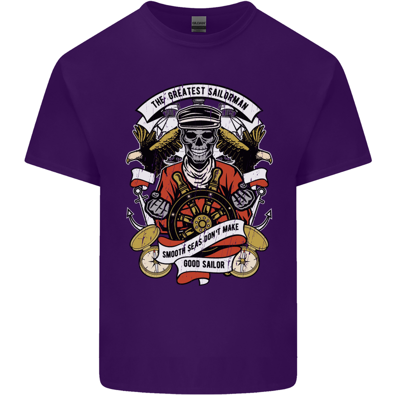 The Greatest Sailorman Sailing Sailor Mens Cotton T-Shirt Tee Top Purple