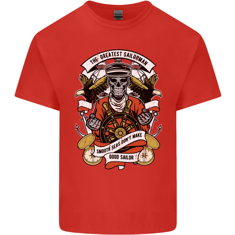 The Greatest Sailorman Sailing Sailor Mens Cotton T-Shirt Tee Top Red