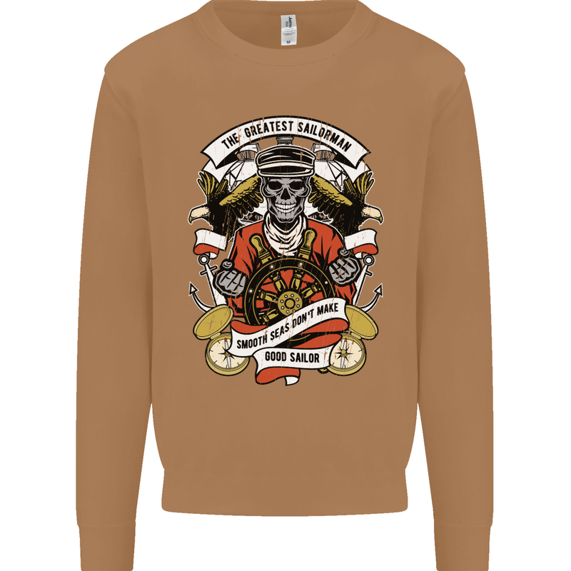 The Greatest Sailorman Sailing Sailor Mens Sweatshirt Jumper Caramel Latte