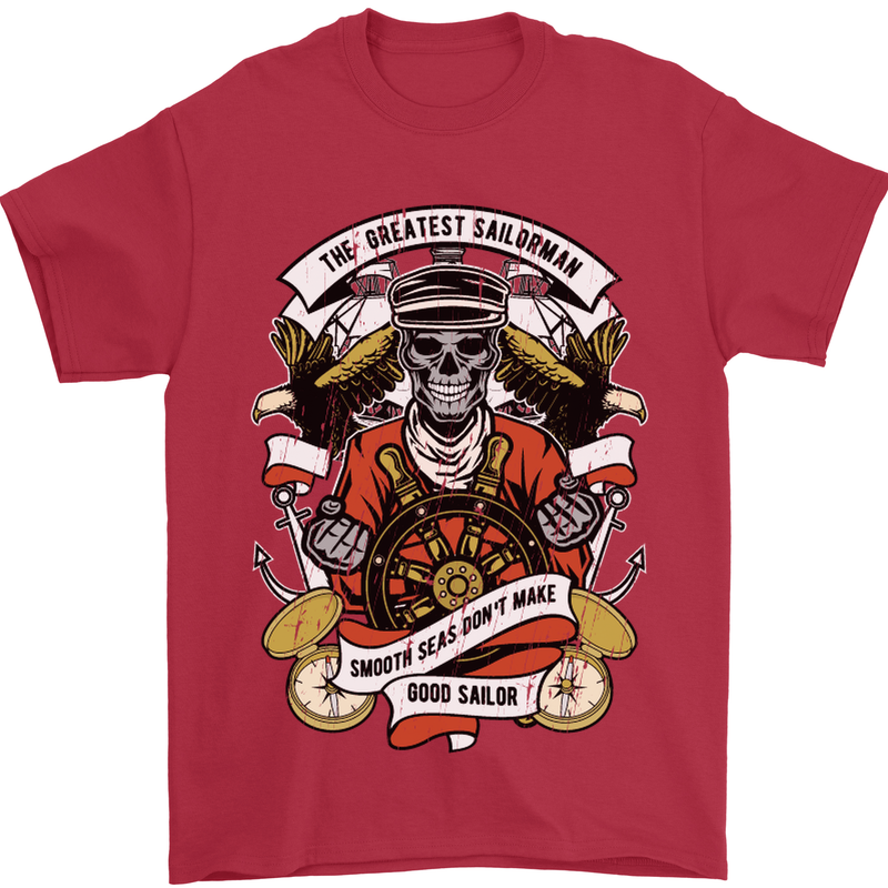The Greatest Sailorman Sailing Sailor Mens T-Shirt Cotton Gildan Red