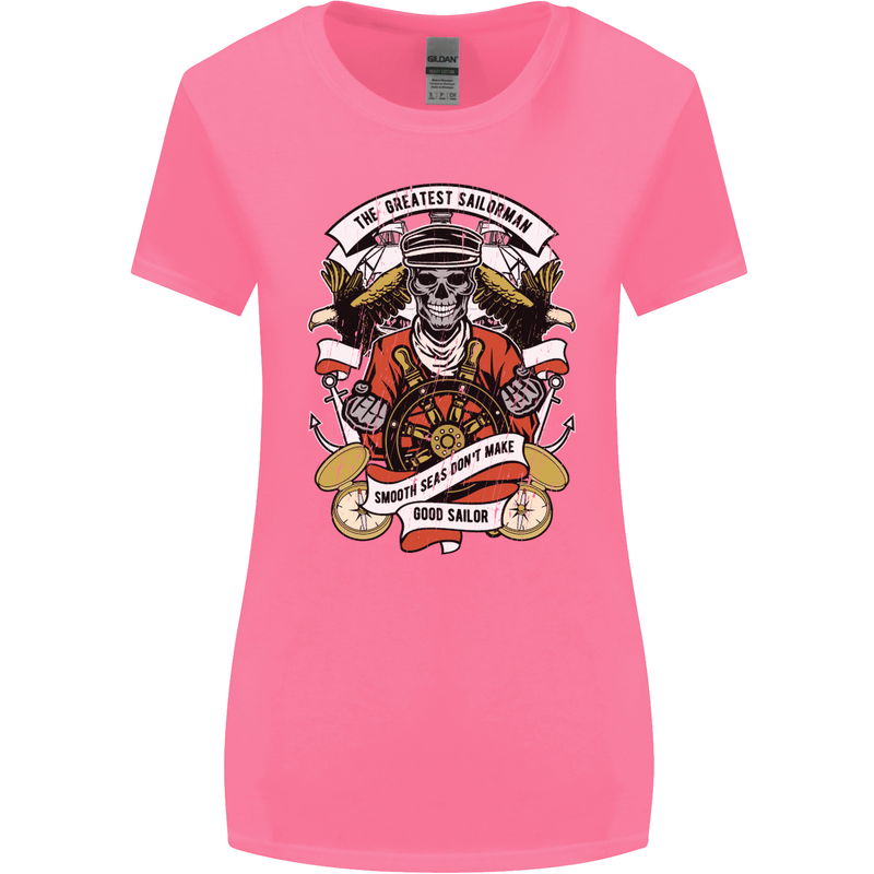 The Greatest Sailorman Sailing Sailor Womens Wider Cut T-Shirt Azalea