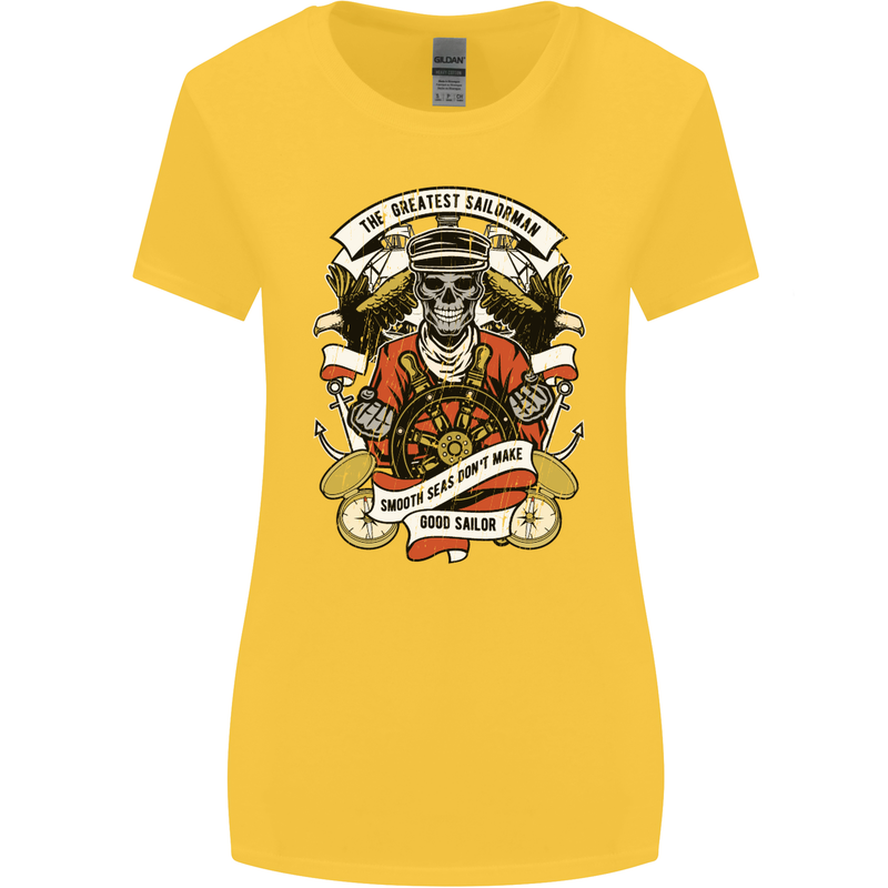 The Greatest Sailorman Sailing Sailor Womens Wider Cut T-Shirt Yellow
