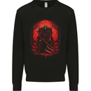 The Grim Reaper On His Throne Gothic Biker Kids Sweatshirt Jumper Black