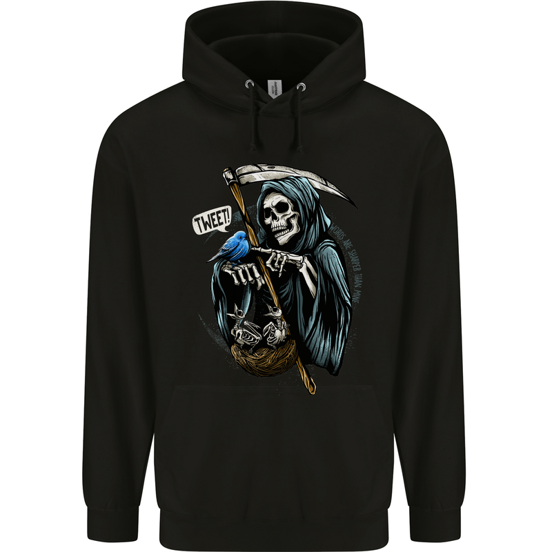 The Grim Reaper Skull Heavy Metal Gothic Childrens Kids Hoodie Black