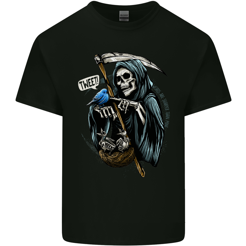 The Grim Reaper Skull Heavy Metal Gothic Kids T-Shirt Childrens Black