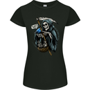 The Grim Reaper Skull Heavy Metal Gothic Womens Petite Cut T-Shirt Black