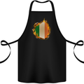 The Irish Tricolour Flag Fire Ireland Cotton Apron 100% Organic Black