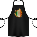 The Irish Tricolour Flag Fire Ireland Cotton Apron 100% Organic Black