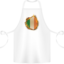 The Irish Tricolour Flag Fire Ireland Cotton Apron 100% Organic White