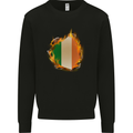 The Irish Tricolour Flag Fire Ireland Kids Sweatshirt Jumper Black