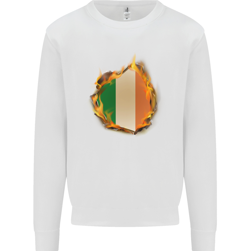 The Irish Tricolour Flag Fire Ireland Kids Sweatshirt Jumper White
