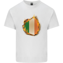 The Irish Tricolour Flag Fire Ireland Kids T-Shirt Childrens White