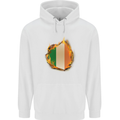 The Irish Tricolour Flag Fire Ireland Mens 80% Cotton Hoodie White