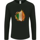 The Irish Tricolour Flag Fire Ireland Mens Long Sleeve T-Shirt Black