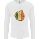 The Irish Tricolour Flag Fire Ireland Mens Long Sleeve T-Shirt White