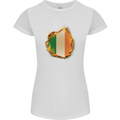 The Irish Tricolour Flag Fire Ireland Womens Petite Cut T-Shirt White